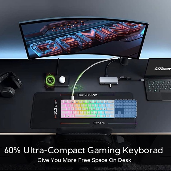 A keyboard (rk61) and keycaps (HK Pudding Keycaps) - Picture 2 of 4